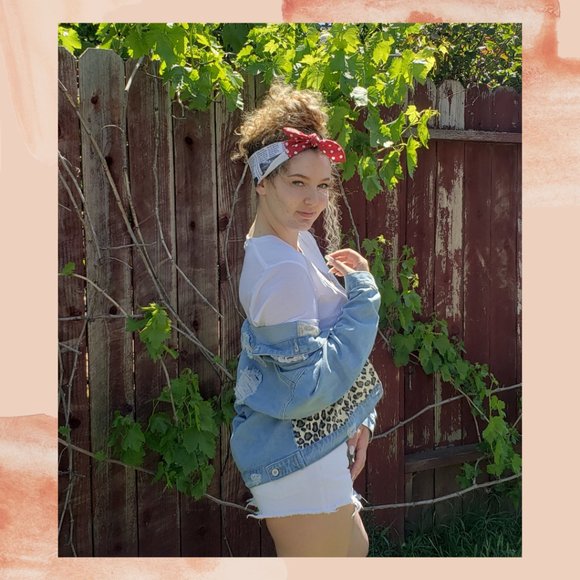 Animal Print Destroyed Jean Jacket - Picture 4 of 4